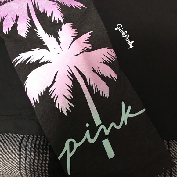 victoria secret PINK leggings outfit with PALM TREE SHINE LOGO SIZES 2X/XL - Picture 5 of 11